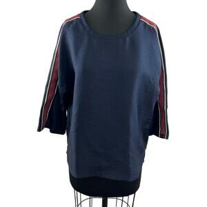 SCOTCH & SODA Maison Scotch Blue Red Top Striped Crew Neck X-Large XL USED